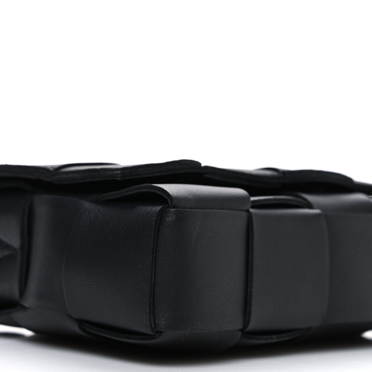 Lambskin Maxi Intreccio Small Cassette Crossbody Bag Black