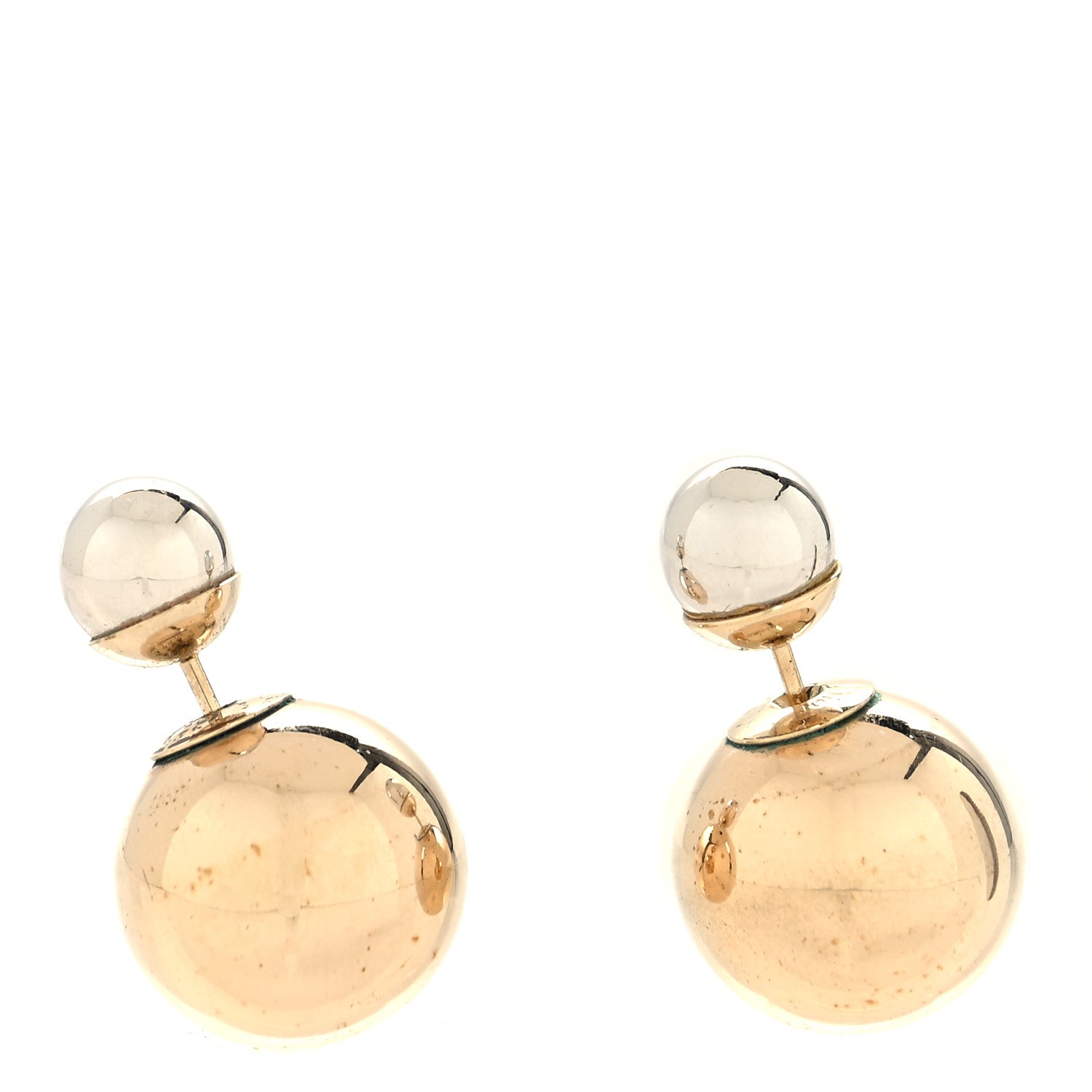 Christian Dior Mise En Dior Tribal Earrings Silver Gold 1 of 4