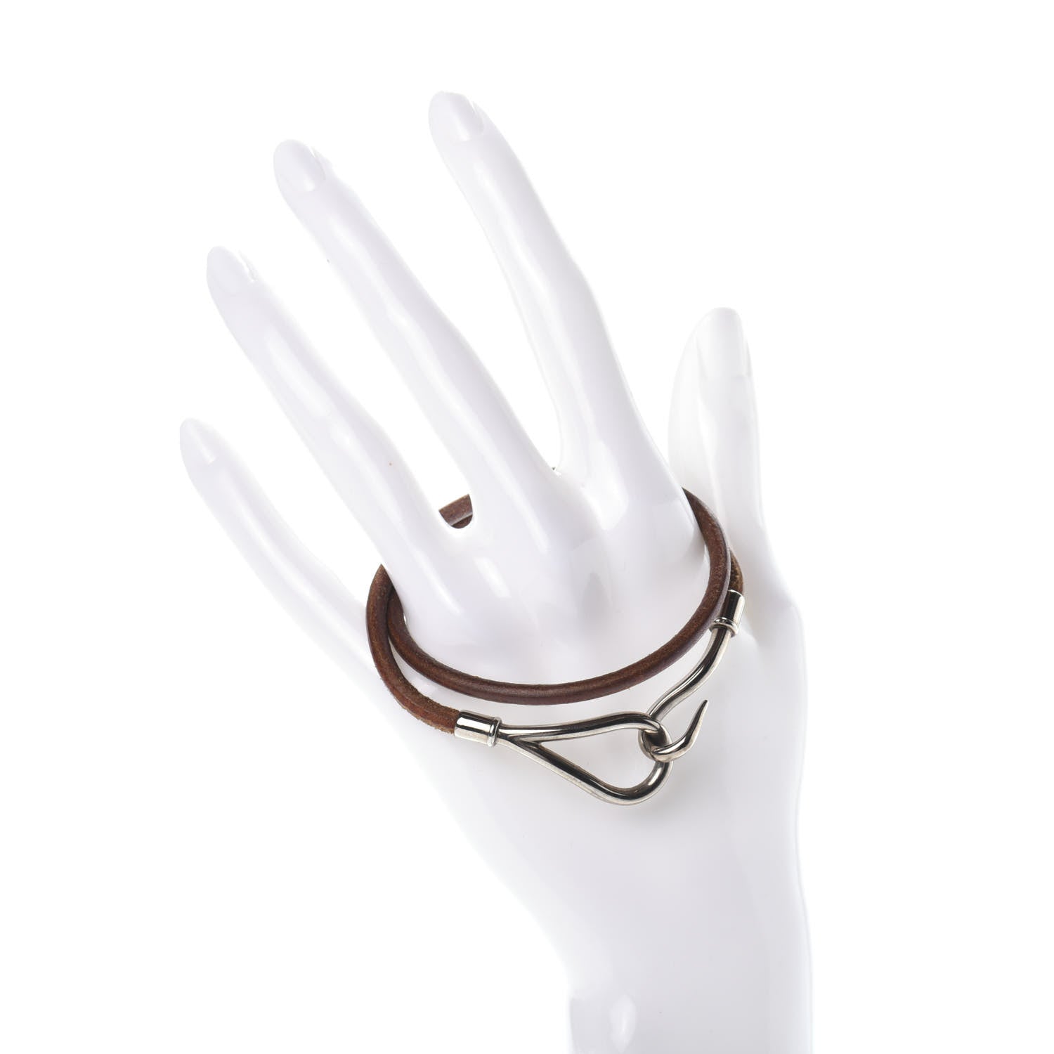 Hermes Natural Bridle Jumbo Double Tour Bracelet Bouton 2 of 4