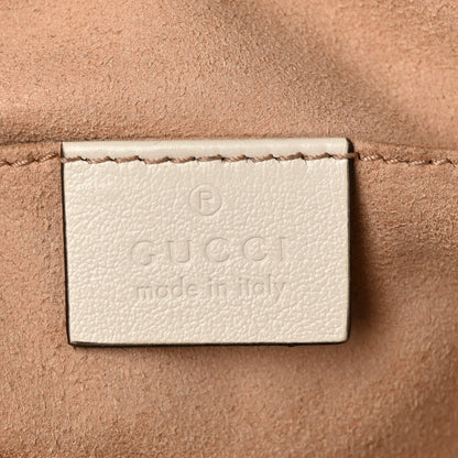 Gucci Vintage Effect Calfskin Matelasse Diagonal Small Torchon GG Marmont Chain Shoulder Bag Blue Agata Mystic White 6 of 10