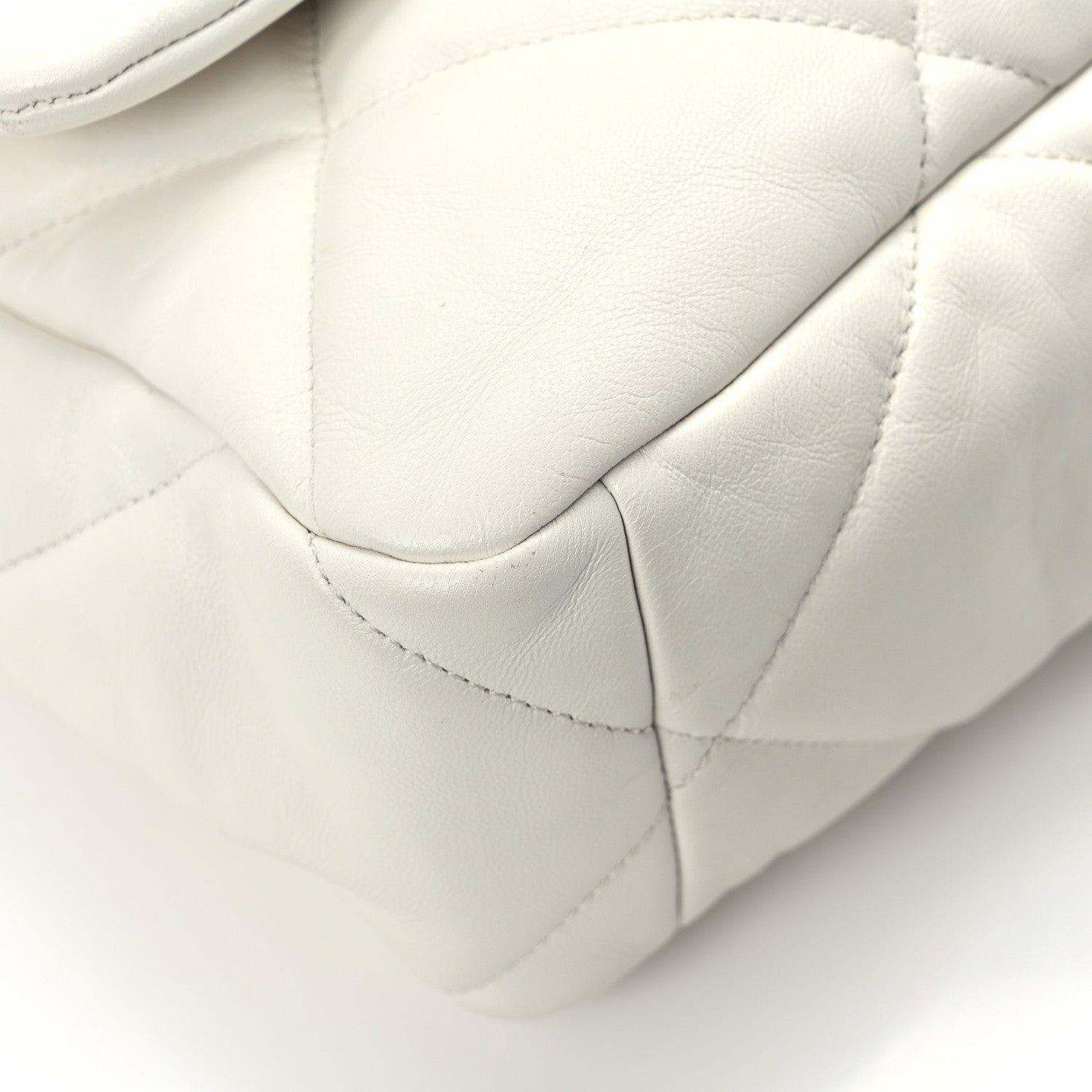 Chanel Lambskin Quilted Large Chanel 19 Flap White 10 of 12