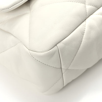 Chanel Lambskin Quilted Large Chanel 19 Flap White 10 of 12