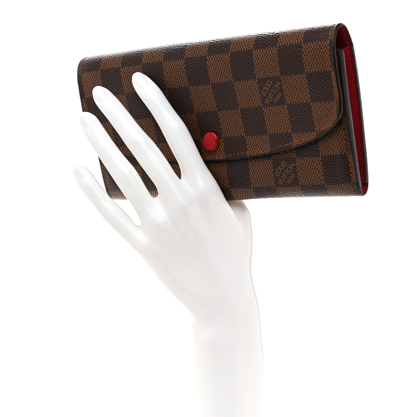 Damier Ebene Emilie Wallet Red