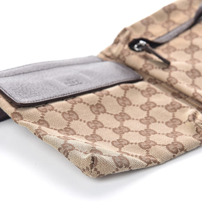 Gucci GG Monogram Web Double Pocket Belt Bag Dark Brown 8 of 9