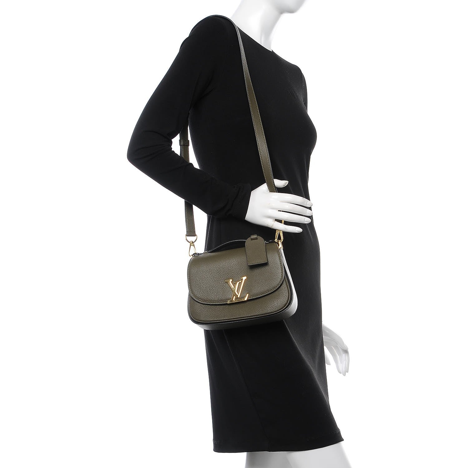 Louis Vuitton Grained Calfskin Vivienne NM Kaki 2 of 8