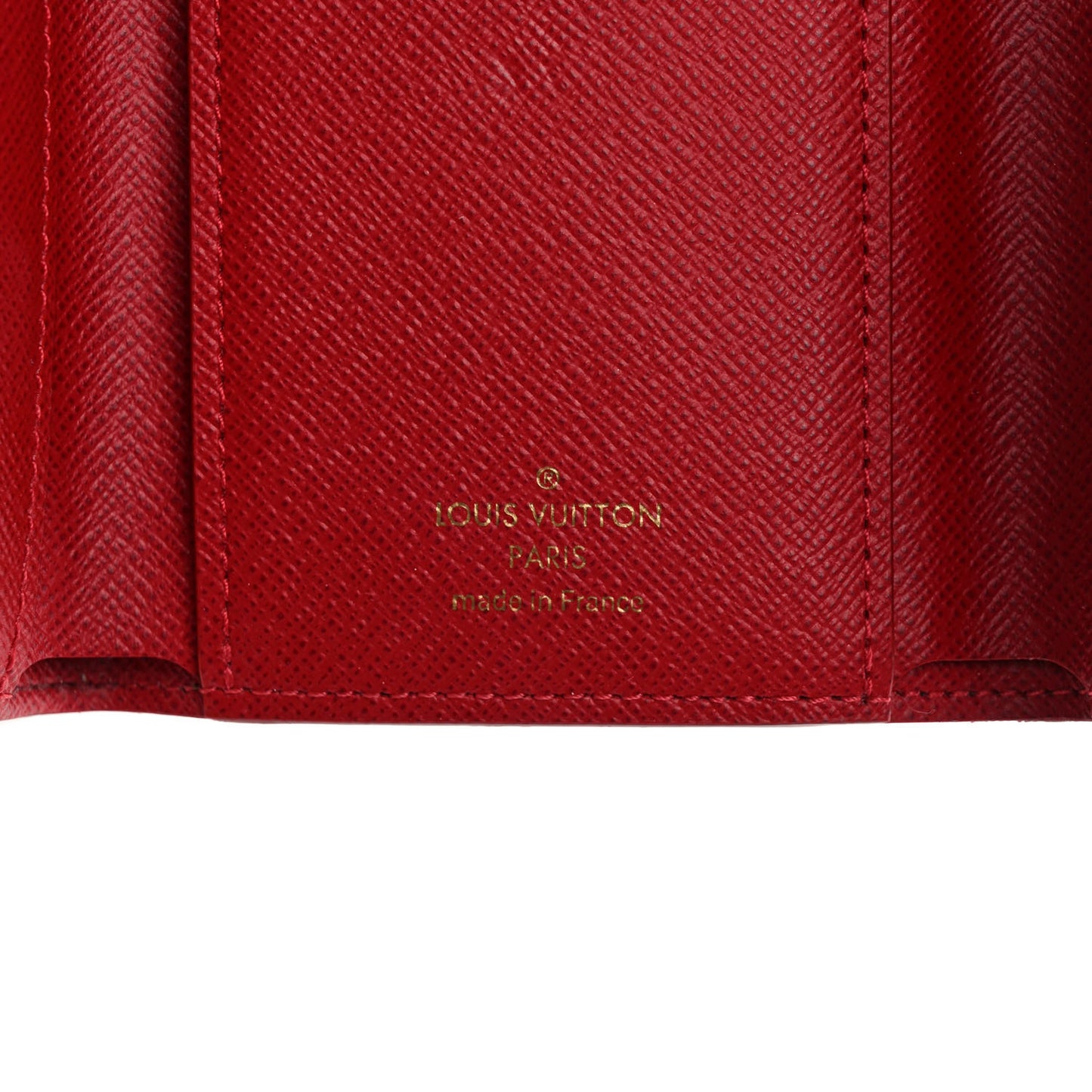 Damier Ebene Studded Victorine Wallet Cherry
