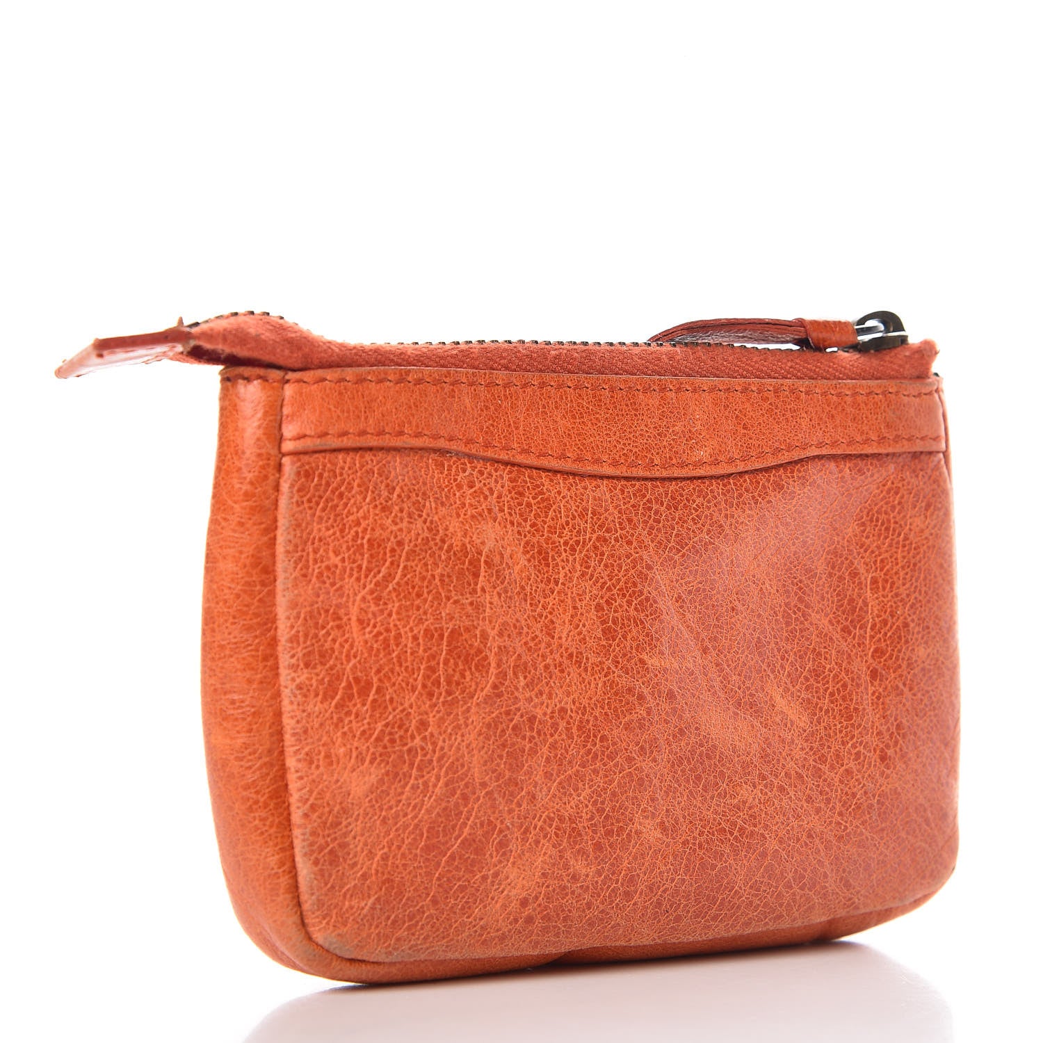 Balenciaga Agneau Classic Hardware Porte-Monnaie Coin Purse Orange 3 of 10