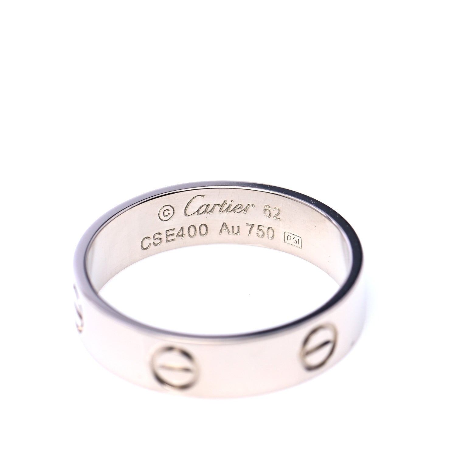 Cartier 18K White Gold 5.5mm LOVE Ring 62 10 4 of 6