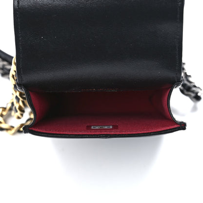 Chanel Lambskin Quilted Chanel 19 Phone Holder With Chain Black 5 of 12