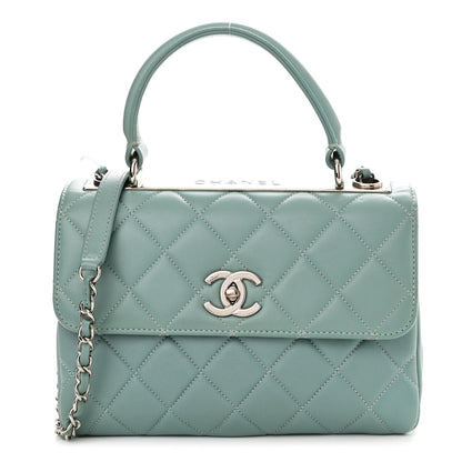 Chanel Lambskin Quilted Small Trendy CC Flap Dual Handle Bag Light Green 1 of 11