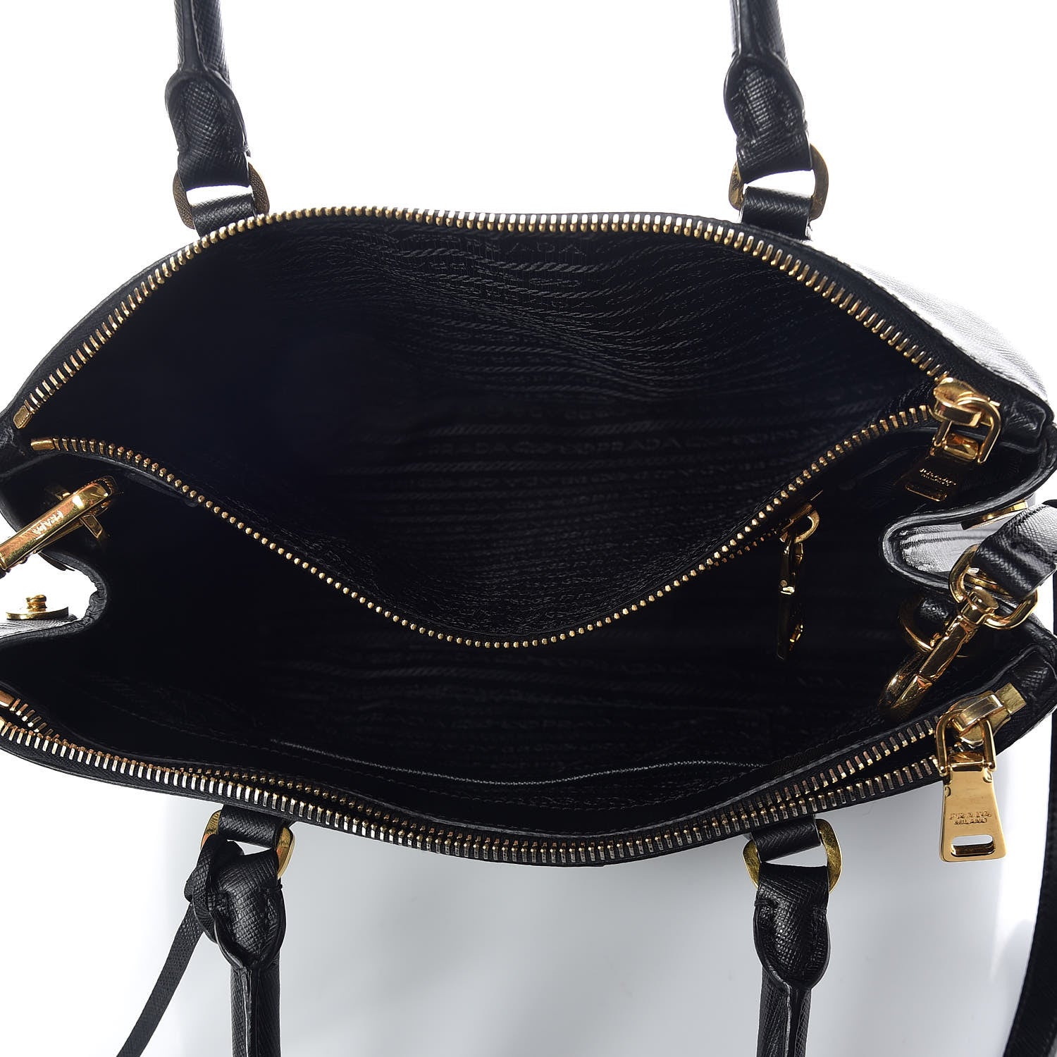 Prada Saffiano Small Galleria Double Zip Tote Black 5 of 9