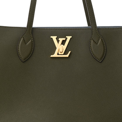Louis Vuitton Grained Calfskin Lockme Shopper Kaki 7 of 9
