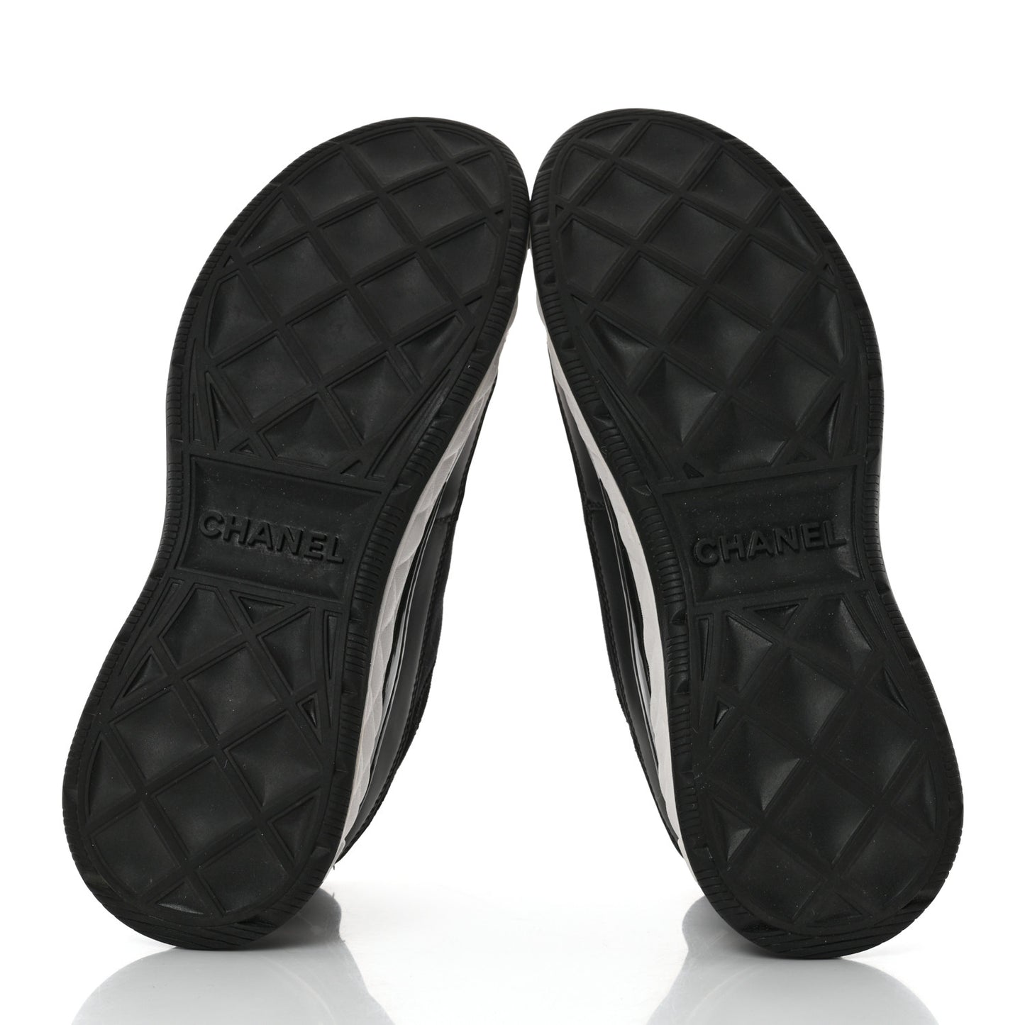 Velvet Calfskin Mixed Fibers CC Sneakers 37.5 Black