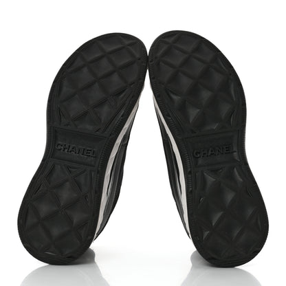 Chanel Velvet Calfskin Mixed Fibers CC Sneakers 37.5 Black 5 of 9