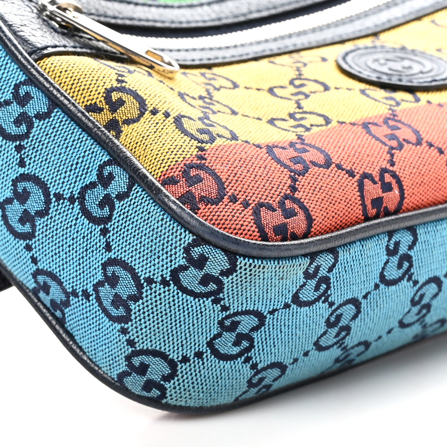 Monogram Multicolor Retro Interlocking G Belt Bag 90 36 Blue Rainbow Light Blue
