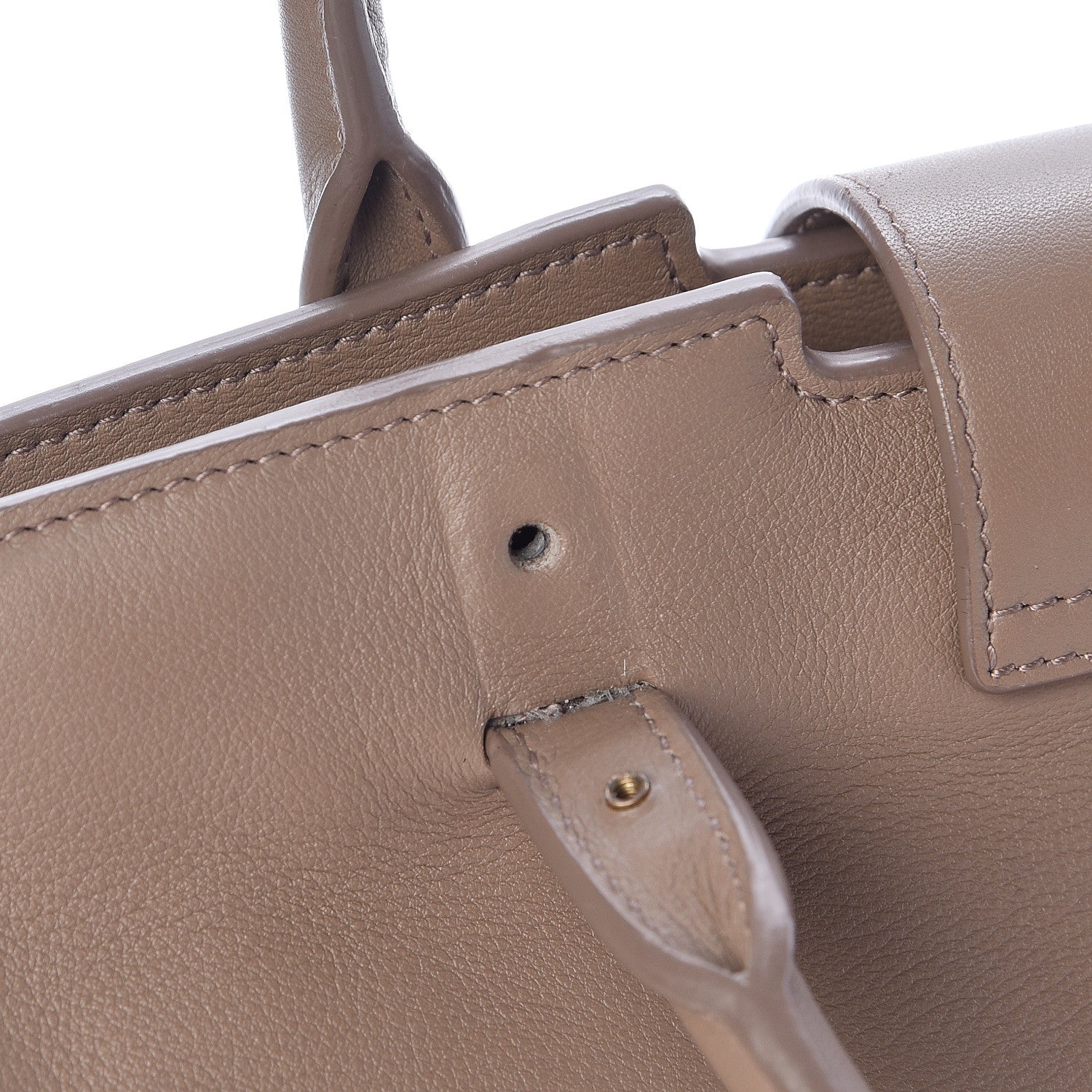 Saint Laurent Calfskin Suede Baby Monogram Downtown Cabas Taupe 12 of 12