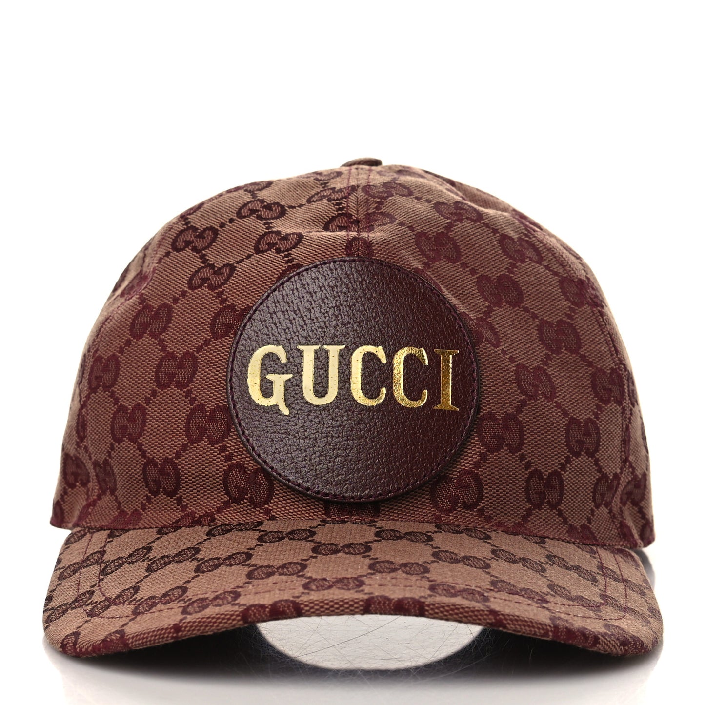 Monogram Textured Dollar Calfskin Zeno Baseball Hat Camel Bordeaux