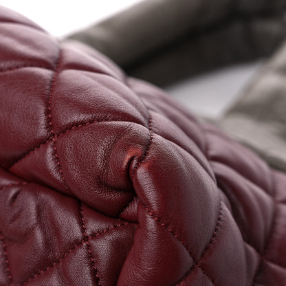Chanel Lambskin Quilted Small Coco Cocoon Reversible Tote Grey Burgundy 11 of 16