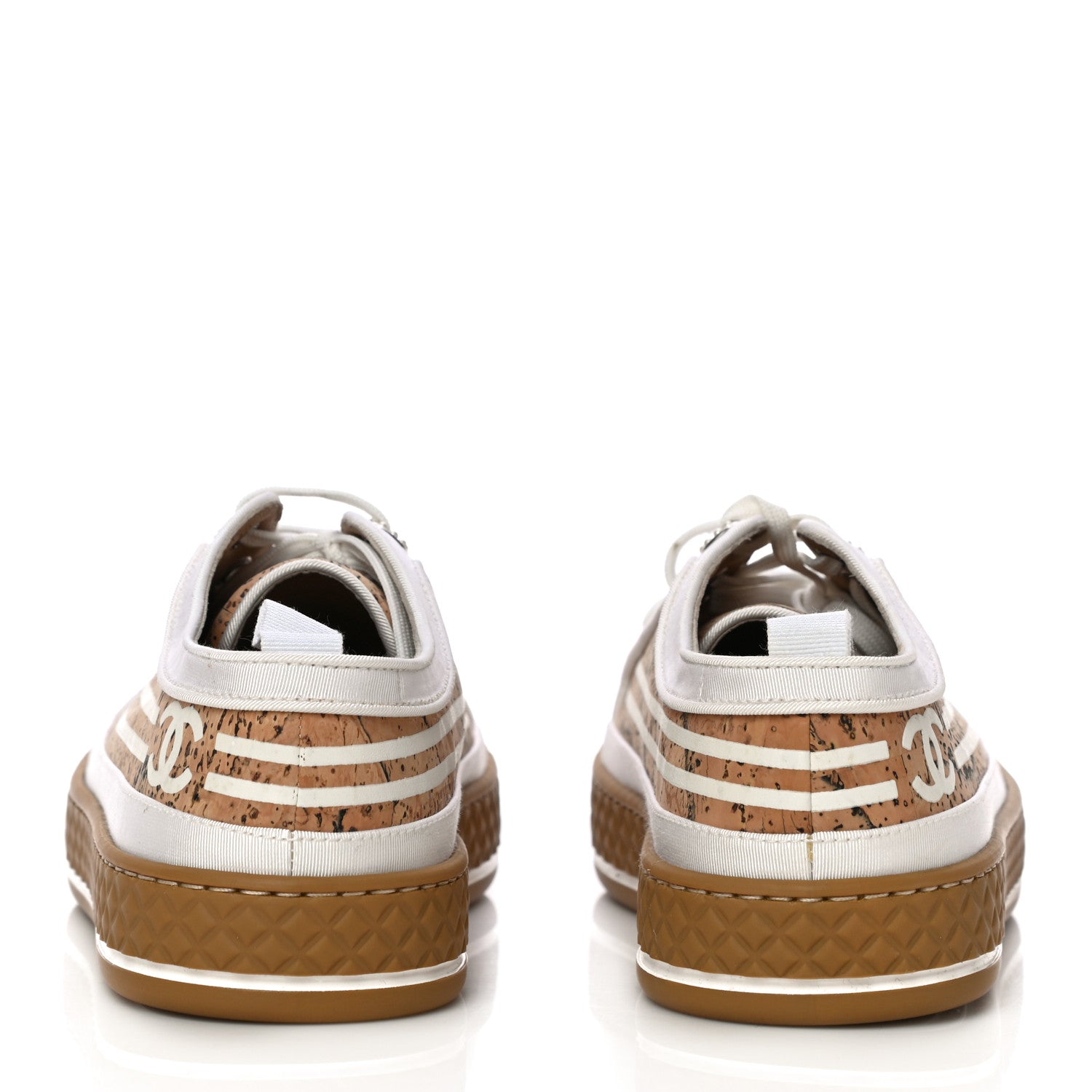Chanel Cork Jetty Sneaker 38.5 Brown White 5 of 11
