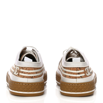 Chanel Cork Jetty Sneaker 38.5 Brown White 5 of 11