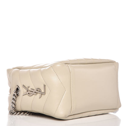 Saint Laurent Calfskin Y Quilted Monogram Small Loulou Bowling Bag Ivory 4 of 10