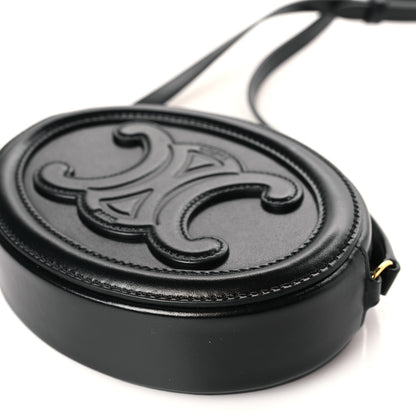 Celine Smooth Calfskin Cuir Small Triomphe Oval Crossbody Purse Black 8 of 8