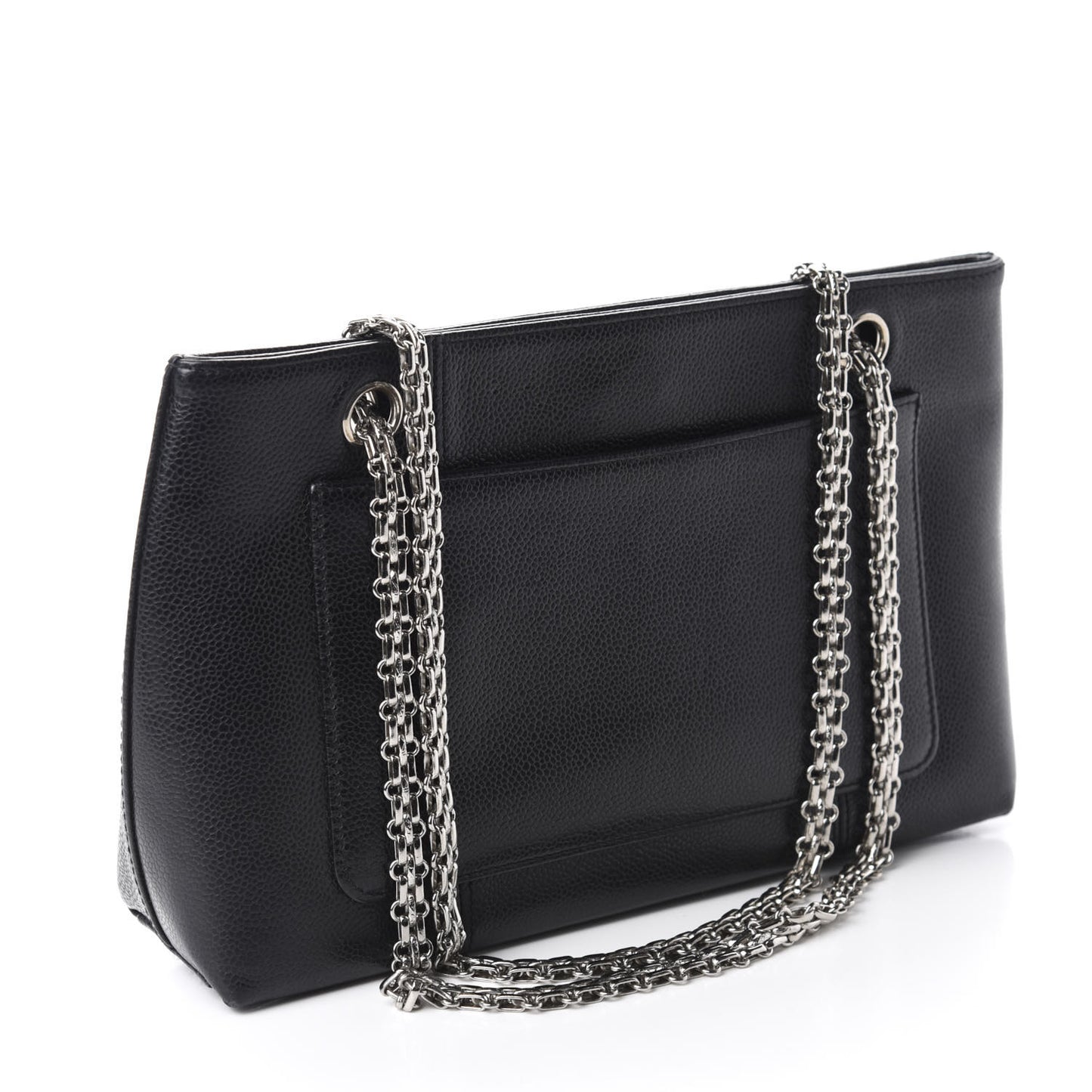 Grained Calfskin Bijoux Chain Shoulder Bag Black