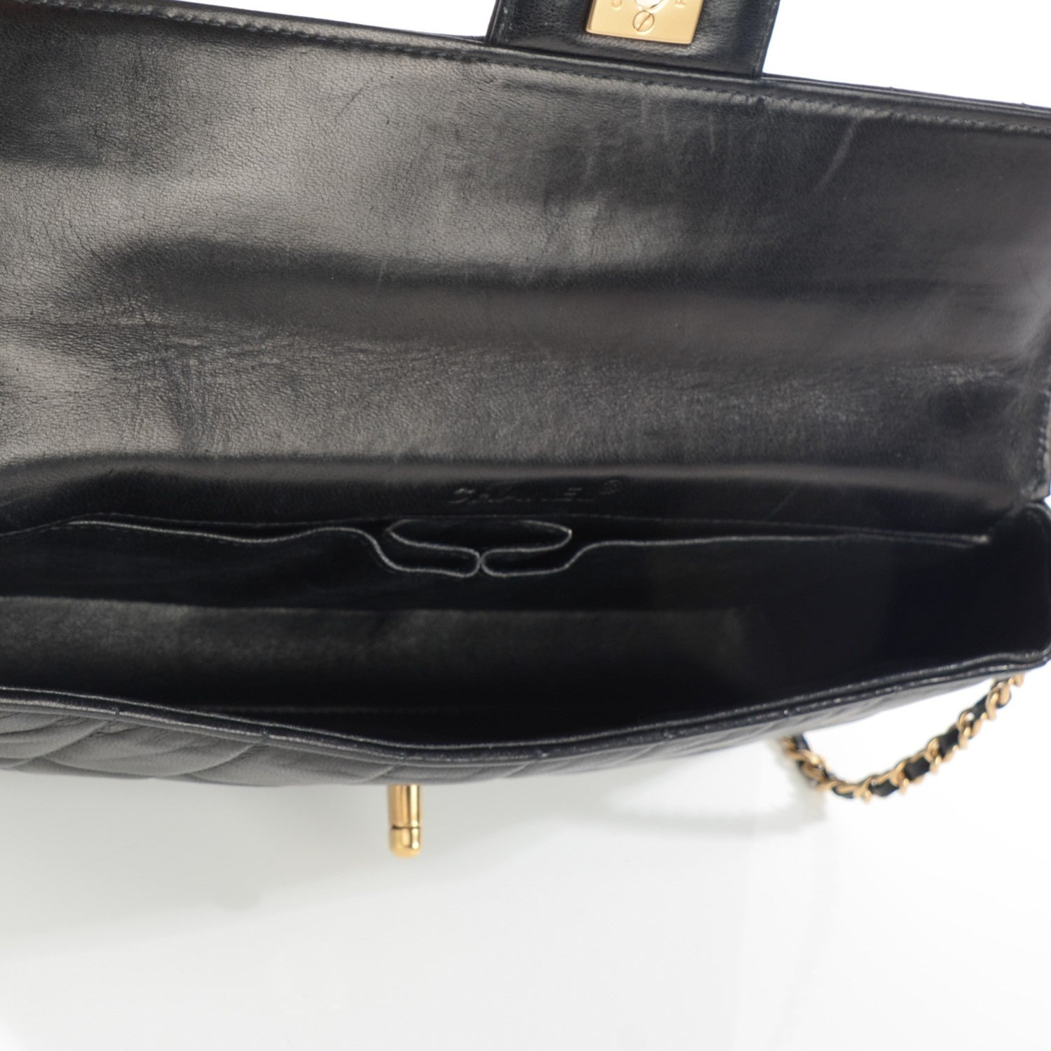 Chanel Lambskin Quilted East West Chocolate Bar Flap Black 10 of 18