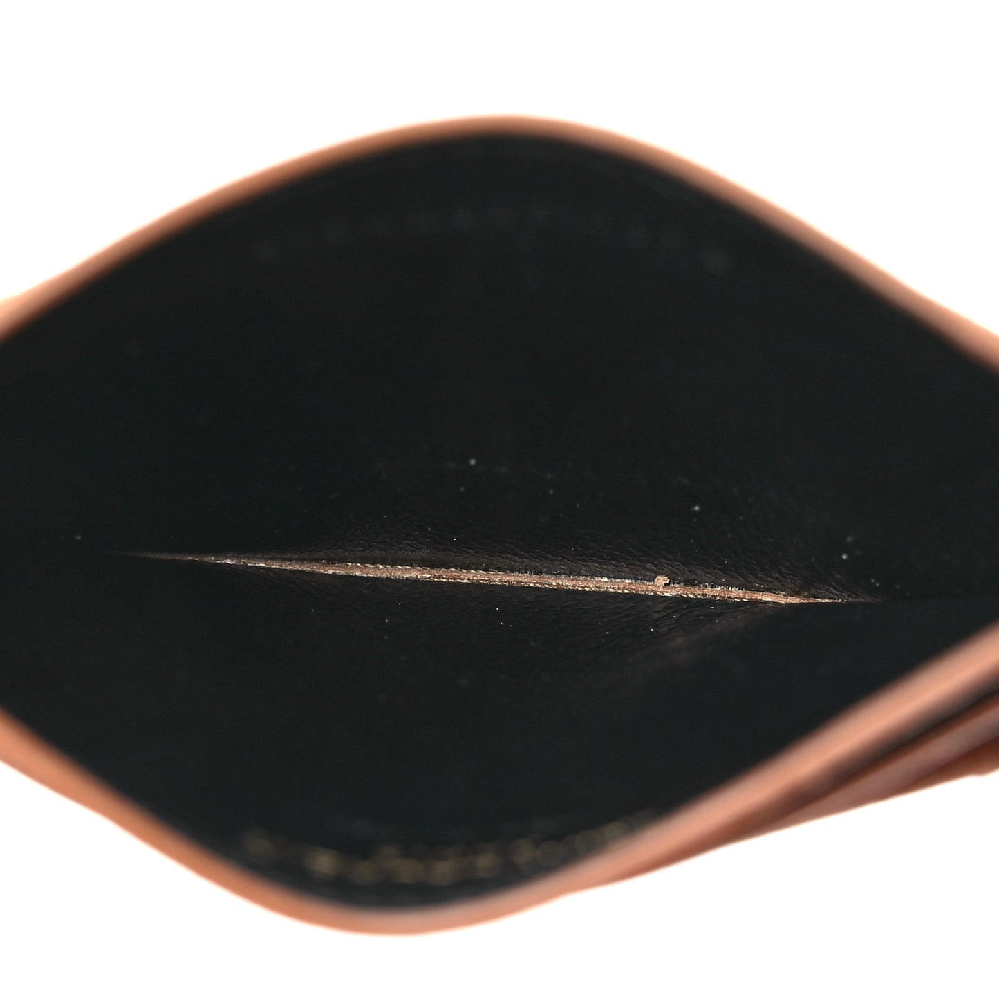 Grain De Poudre Matelasse Chevron Monogram Credit Card Case Natural Dark