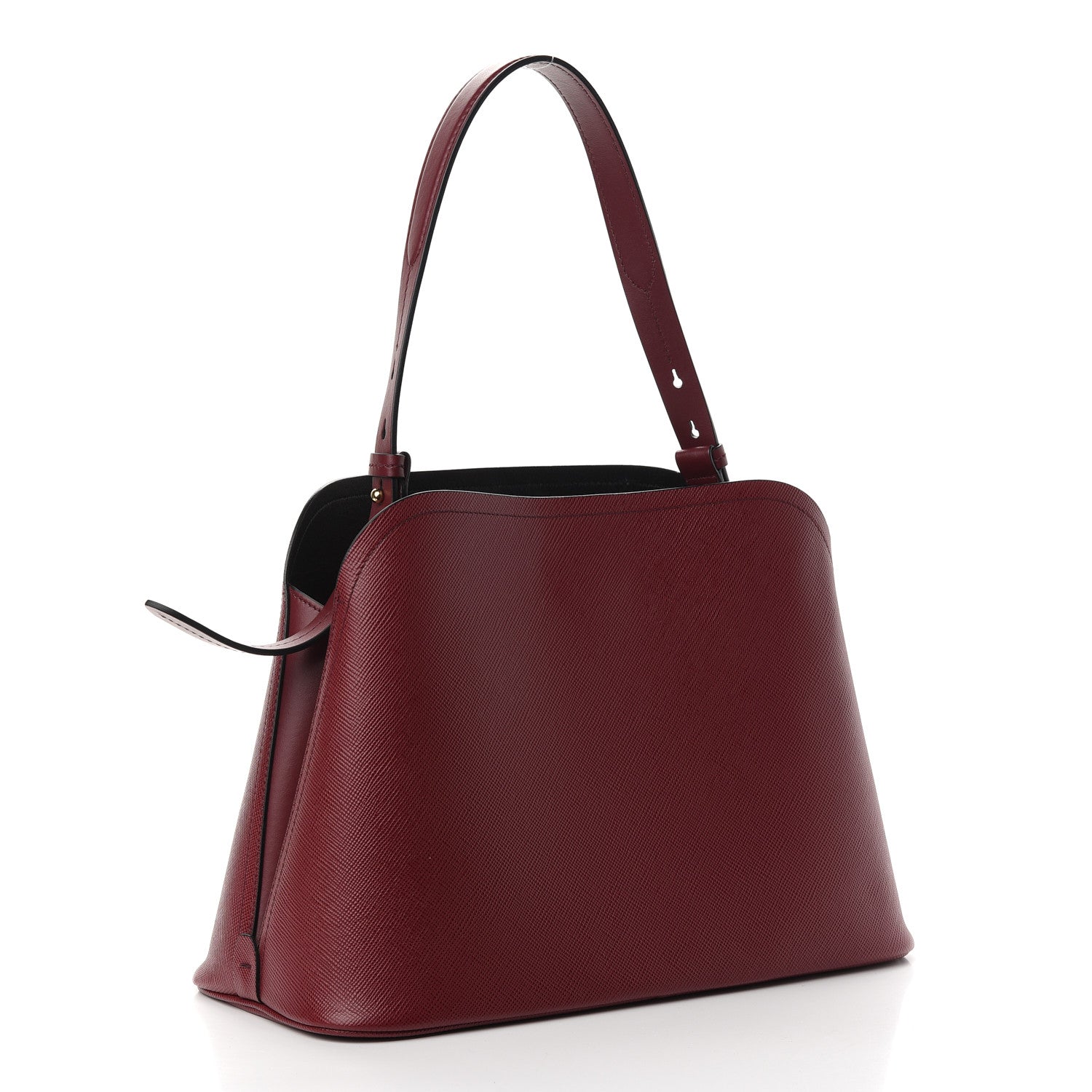 Prada Saffiano Cuir Small Matinee Tote Cherry Black 3 of 12
