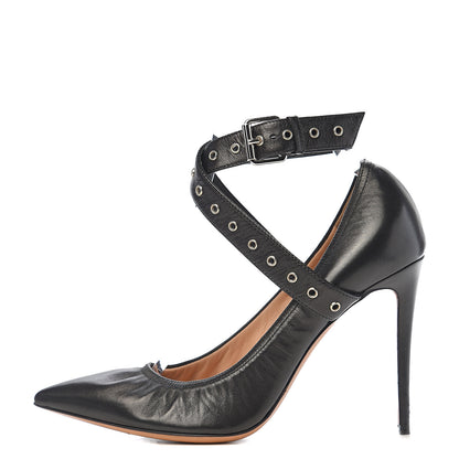 Valentino Garavani Nappa Love Latch Cross Strap 100mm Pumps 37 Black 1 of 10
