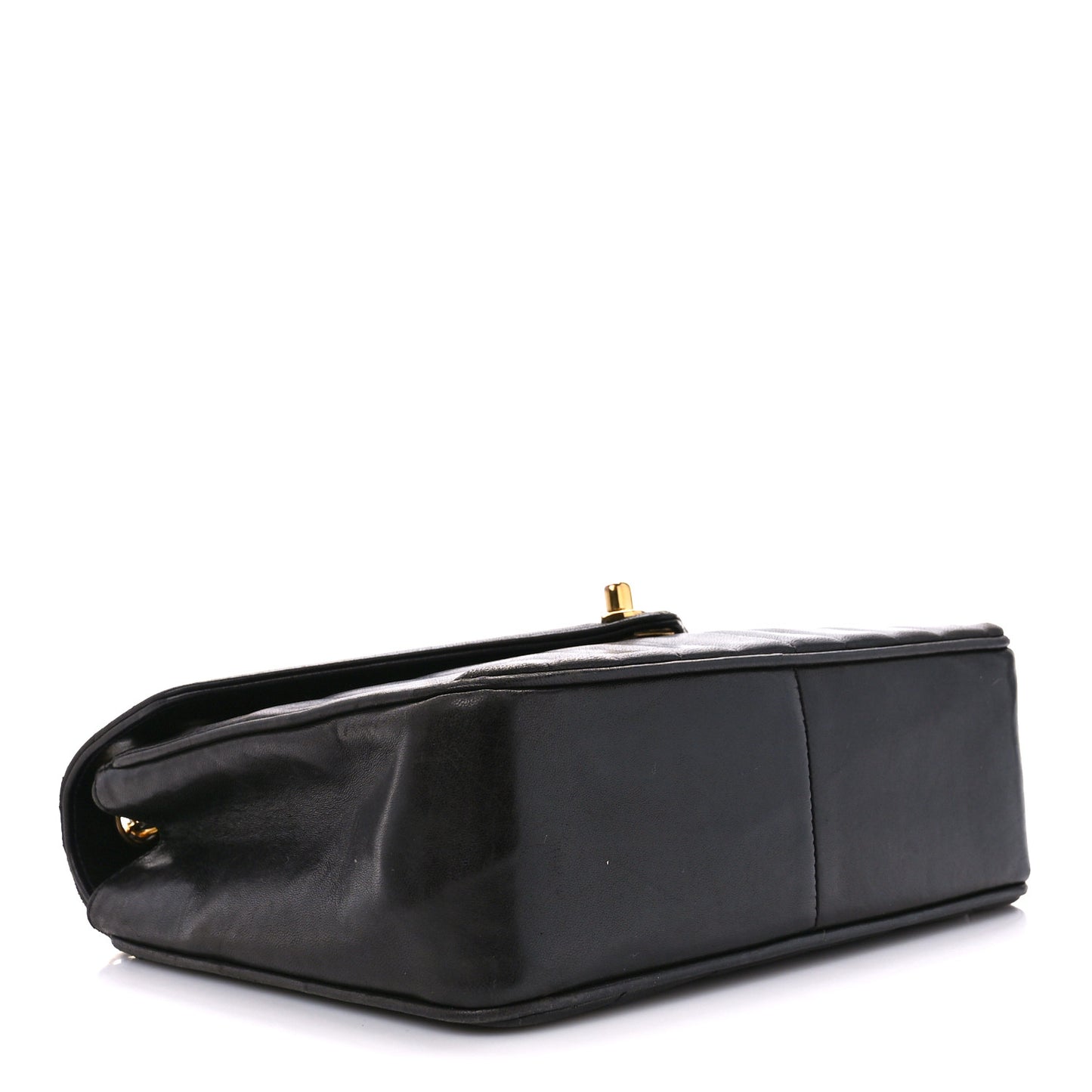 Lambskin Chevron Quilted Envelope Single Flap Black