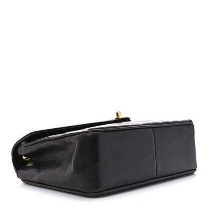 Chanel Lambskin Chevron Quilted Envelope Single Flap Black 4 of 13