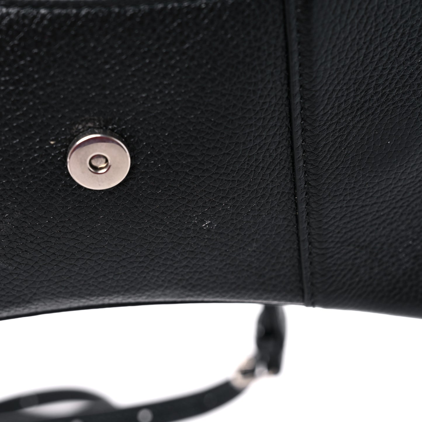 Grained Calfskin Hourglass Top Handle Bag XS Black