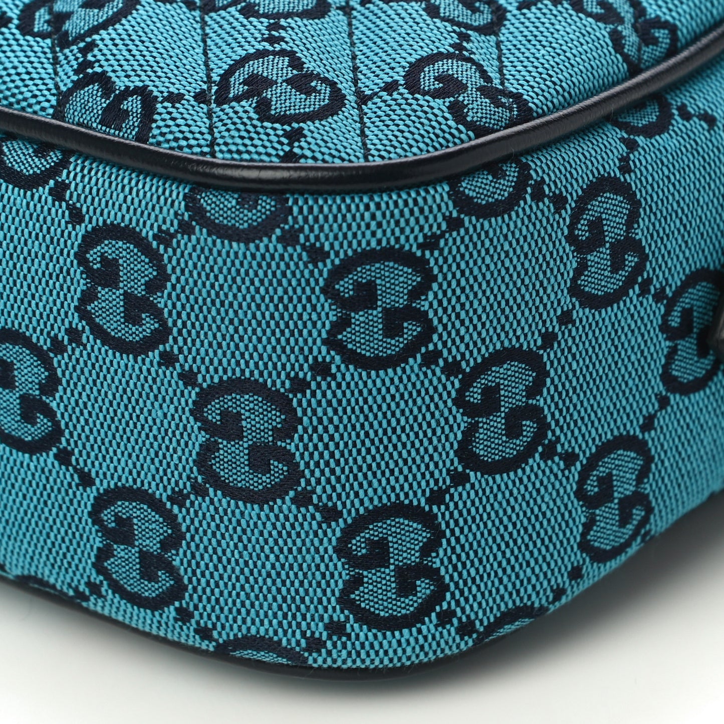 Monogram Multicolor Matelasse Diagonal Small GG Marmont Chain Shoulder Bag Light Blue