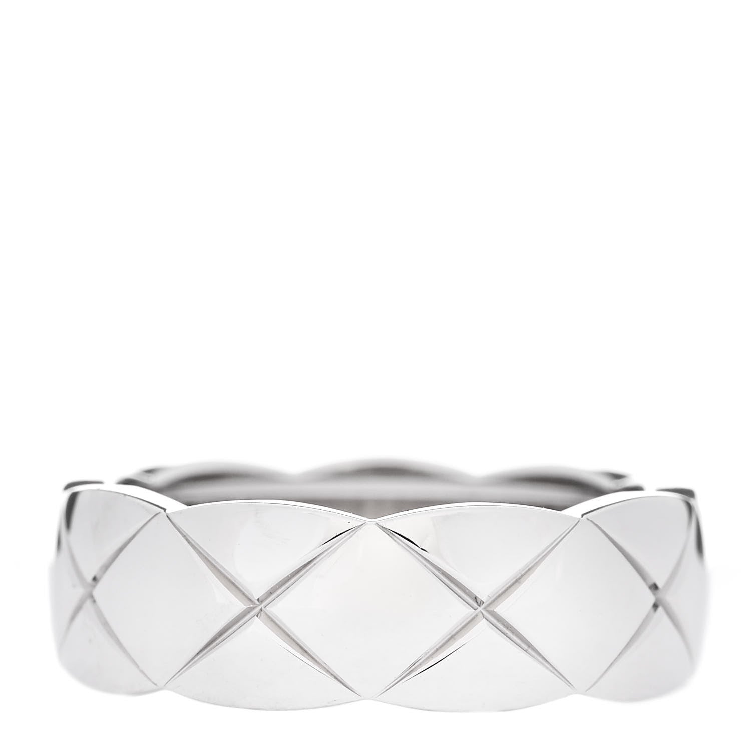 Chanel 18K White Gold Small Coco Crush Ring 54 6.75 1 of 7