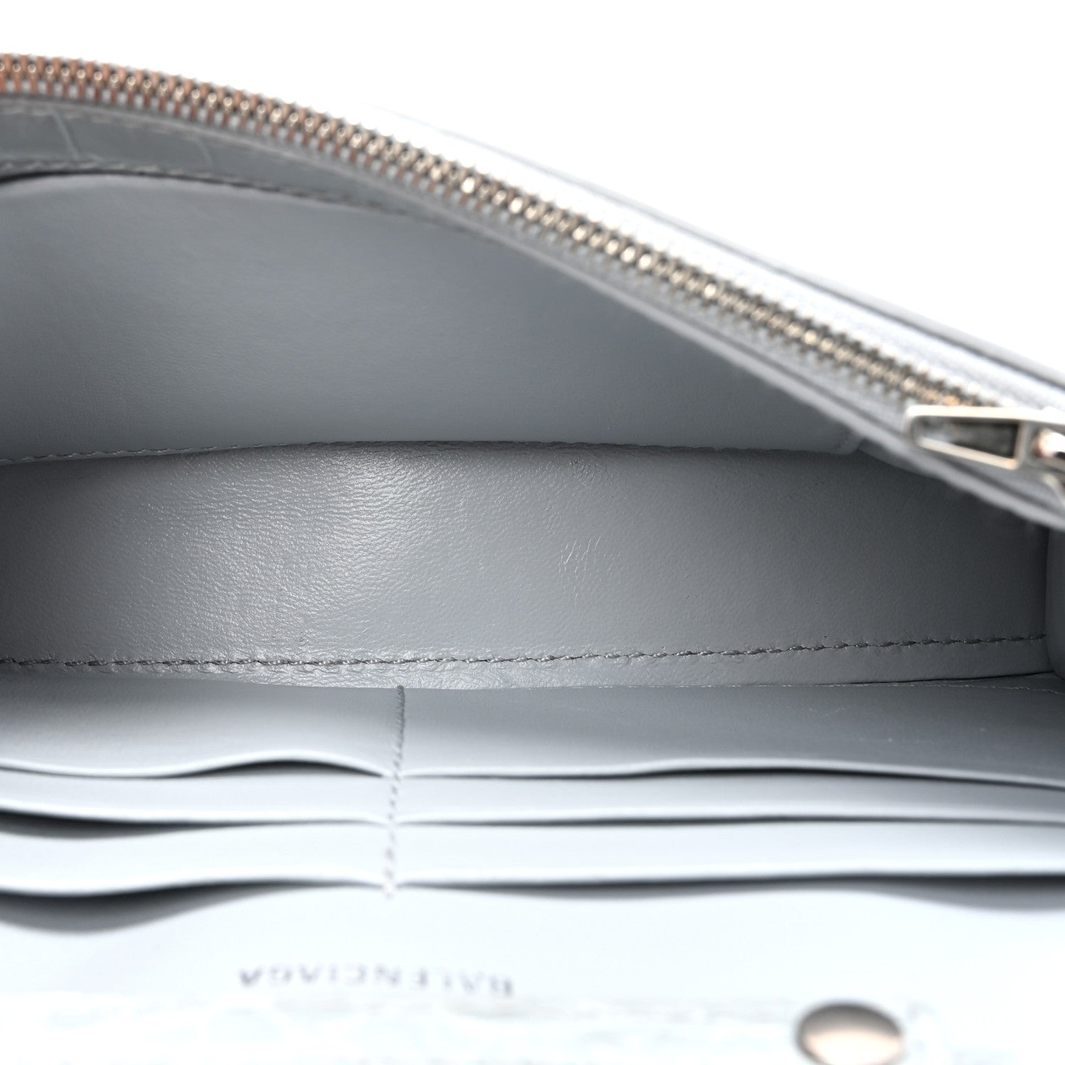Balenciaga Shiny Calfskin Crocodile Embossed Hourglass Chain Bag Ash Blue 5 of 17