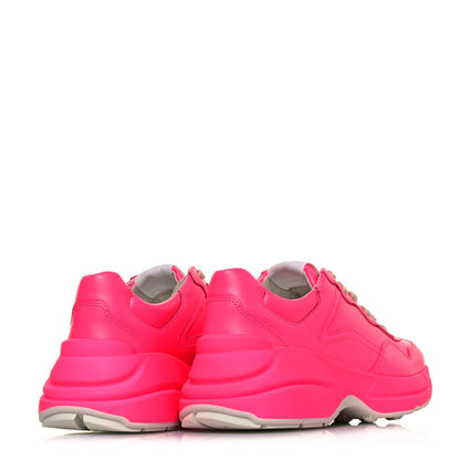 Gucci Calfskin Womens Rhyton Sneakers 36.5 Fluo Fuxia 9 of 14