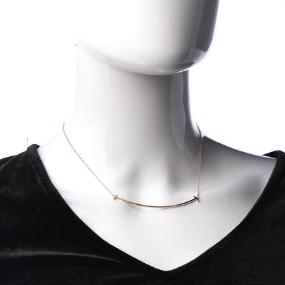 Tiffany 18K Yellow Gold Large T Smile Pendant Necklace 2 of 5