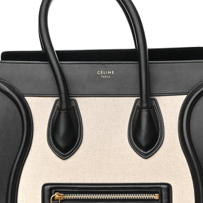 Celine Canvas Smooth Calfskin Mini Tri-Color Luggage Royal 9 of 17