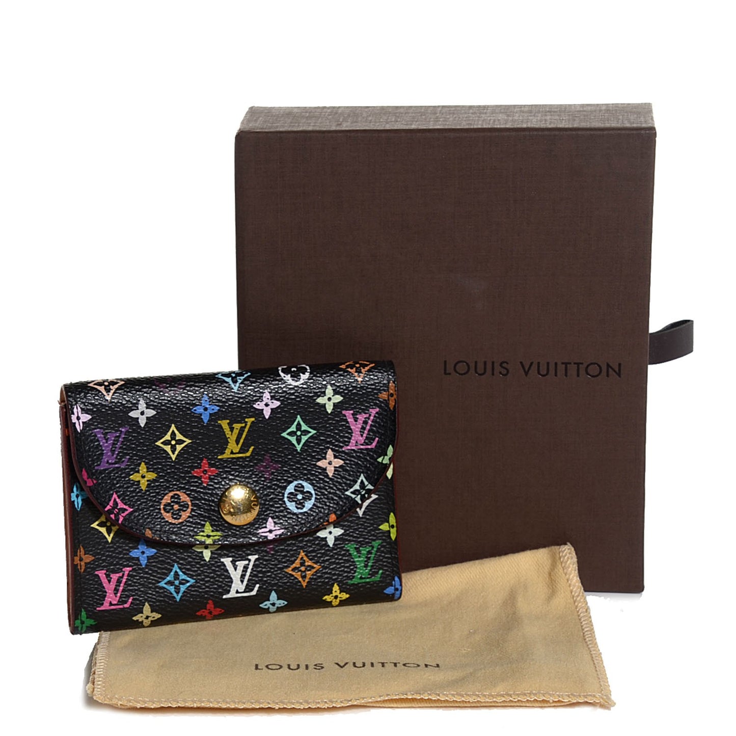 Monogram Multicolor Business Card Holder Black