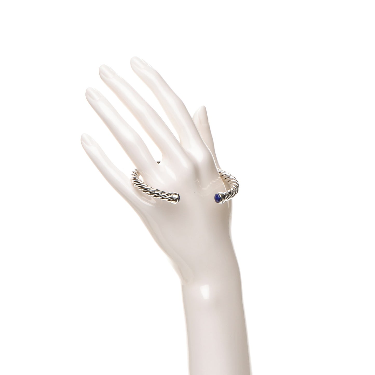 Sterling Silver Lapis Lazuli 6mm Cable Classic Cuff Bracelet