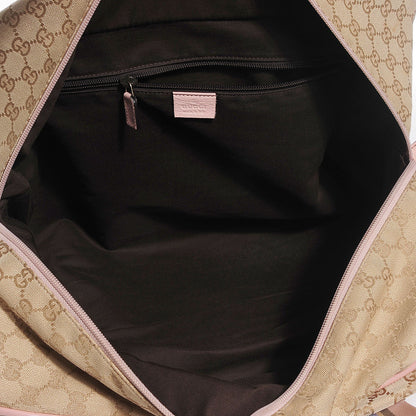 Gucci GG Monogram Web Medium Collapsable Carry On Duffle Beige Pink 5 of 9
