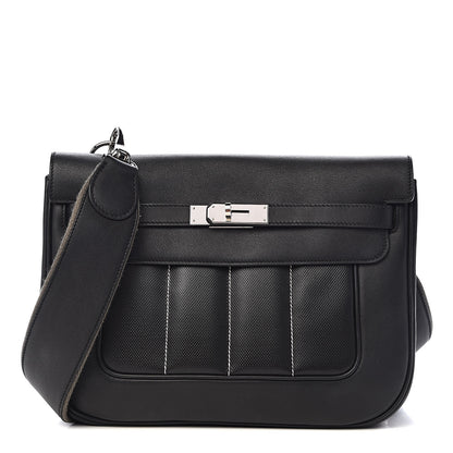 Hermes Veau Swift Perforated Sac Berline 28 Black 1 of 12