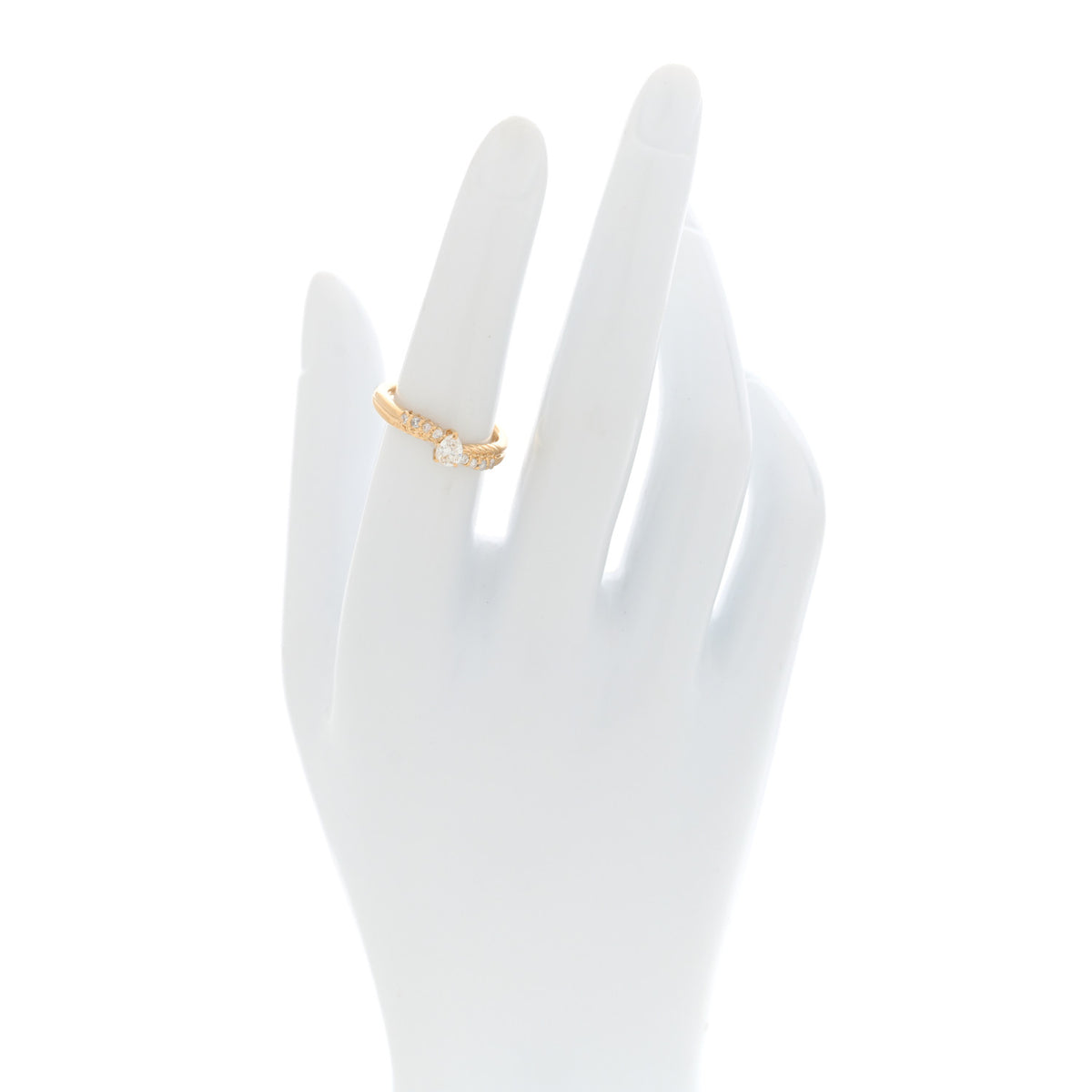 18K Yellow Gold Diamond .28ct Pear Cut Ring 52 6