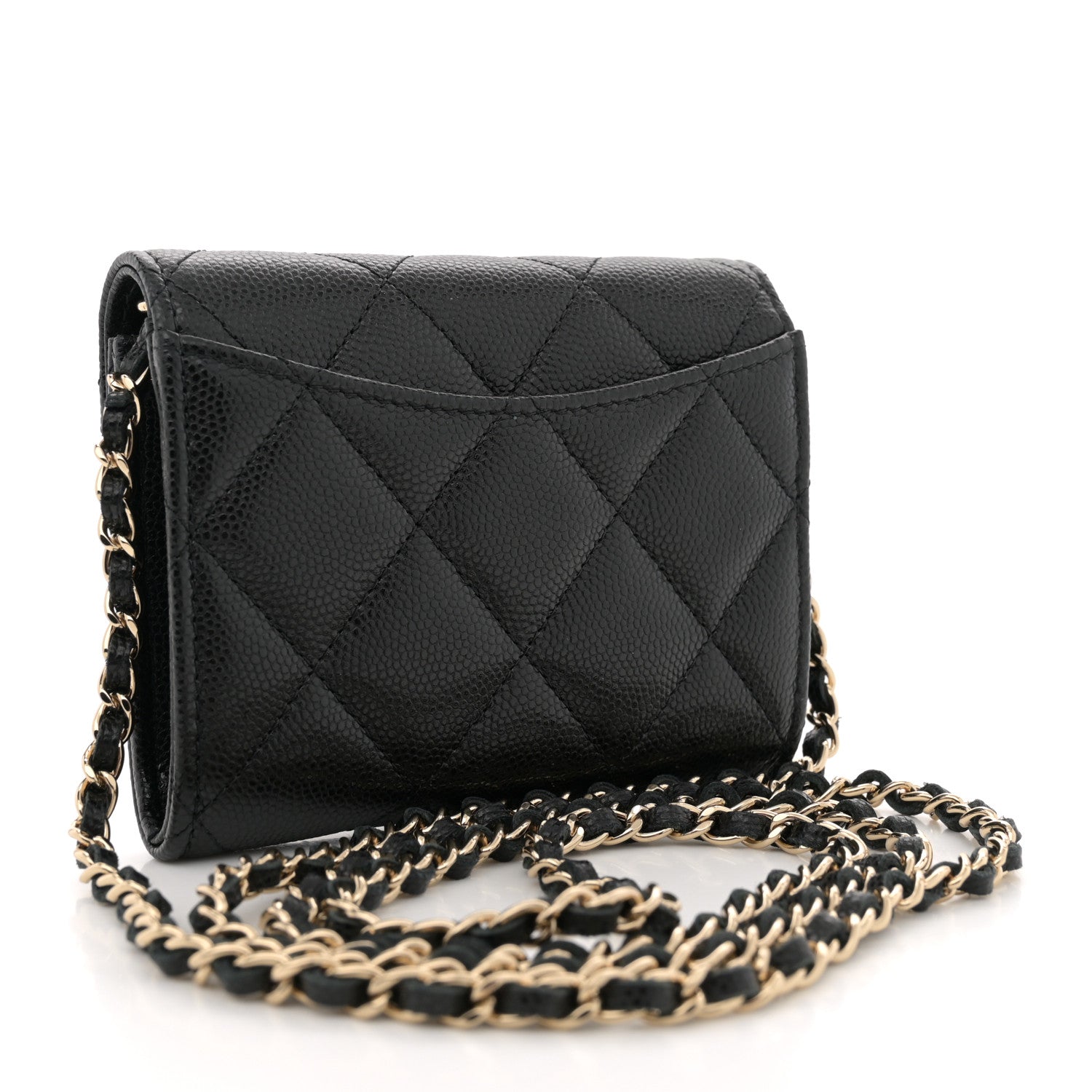 Chanel Caviar Quilted Flap Card Holder On Chain Black 3 of 12