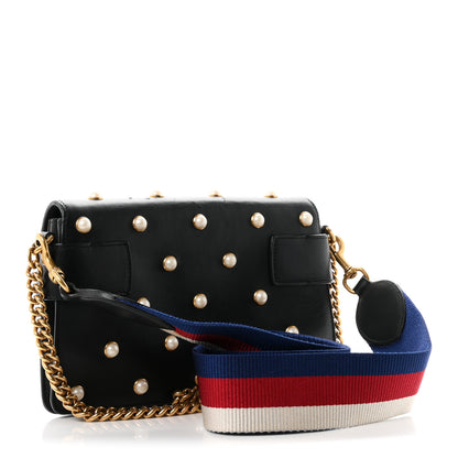 Gucci Nappa Pearl Studded Mini Queen Margaret Broadway Shoulder Bag Black 3 of 10