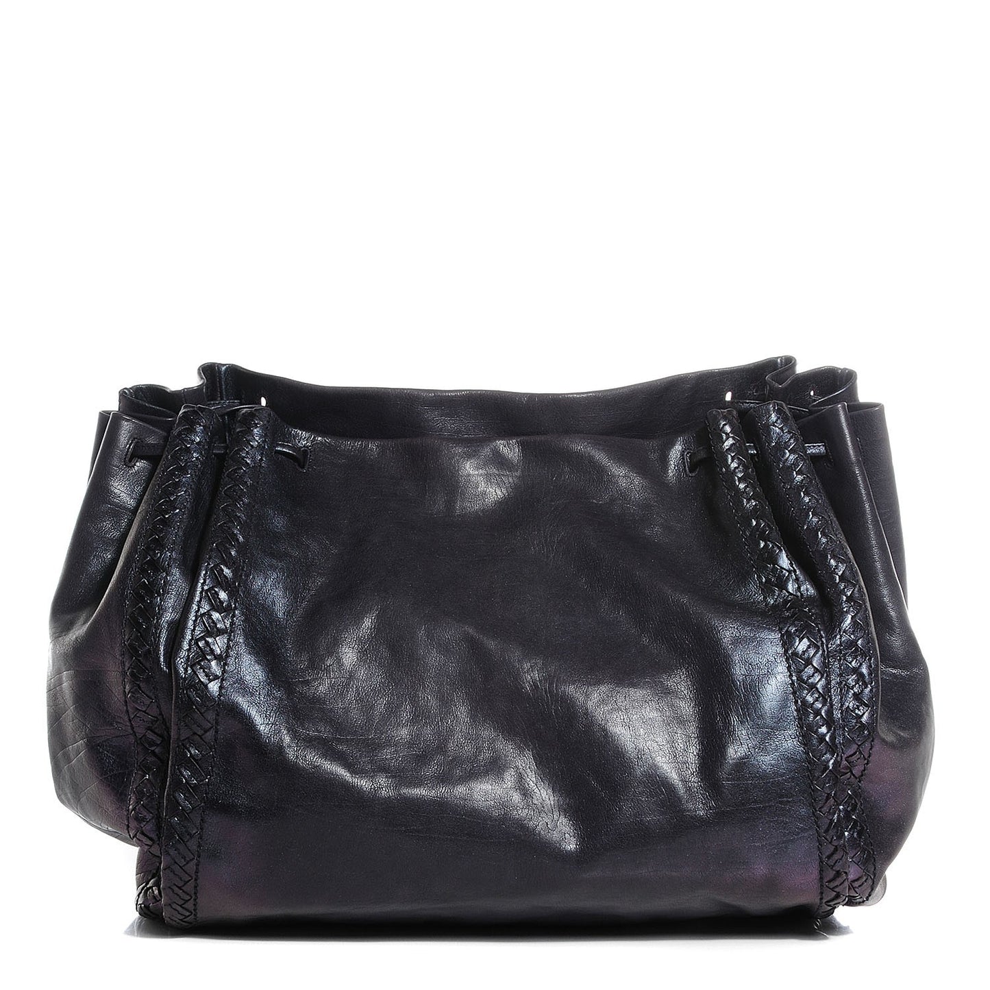Iridescent Shiny Calf Scarabee Crossbody Bag Ink