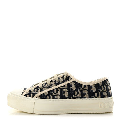 Christian Dior Canvas Oblique Walk 'N' Dior Low Top Sneakers 37.5 Deep Blue 1 of 10