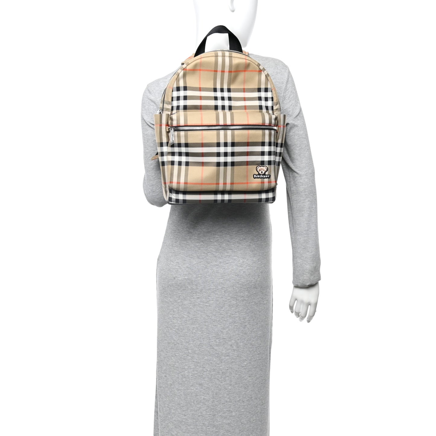 Nylon Check Childrens Medium Huey Backpack Sand